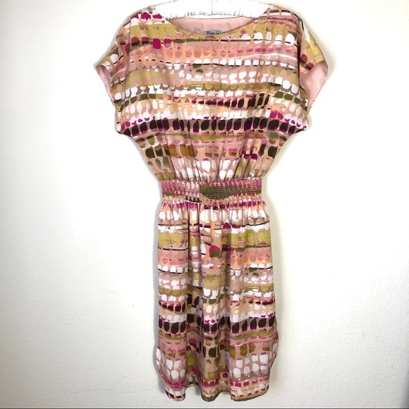 Eliza J Colorful Print Short‎ Sleeve Dress Size 4 Summer Colorful Classic Party - Picture 1 of 8